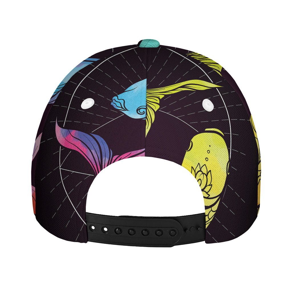 Colorful Pisces Sign Print Baseball Cap