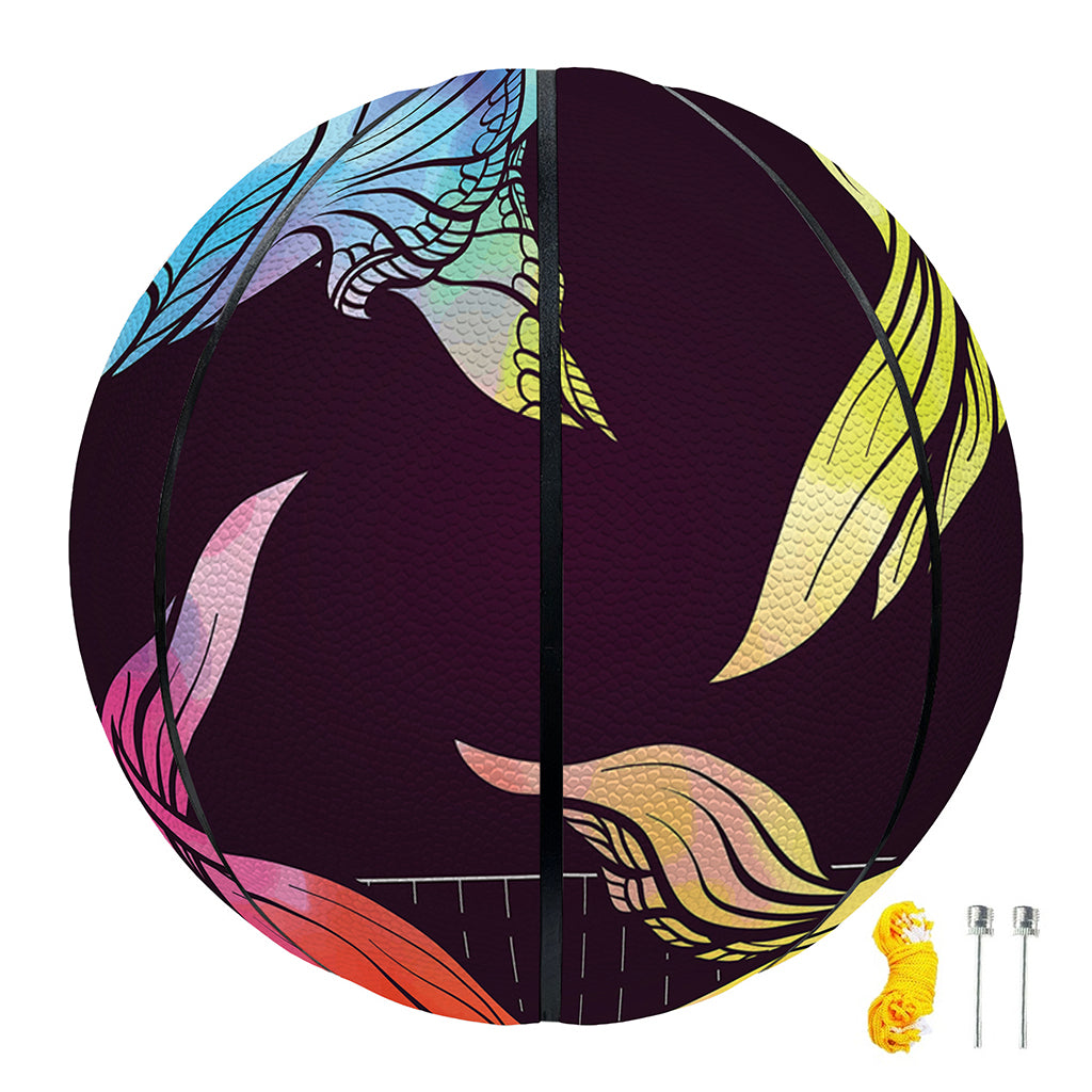 Colorful Pisces Sign Print Basketball