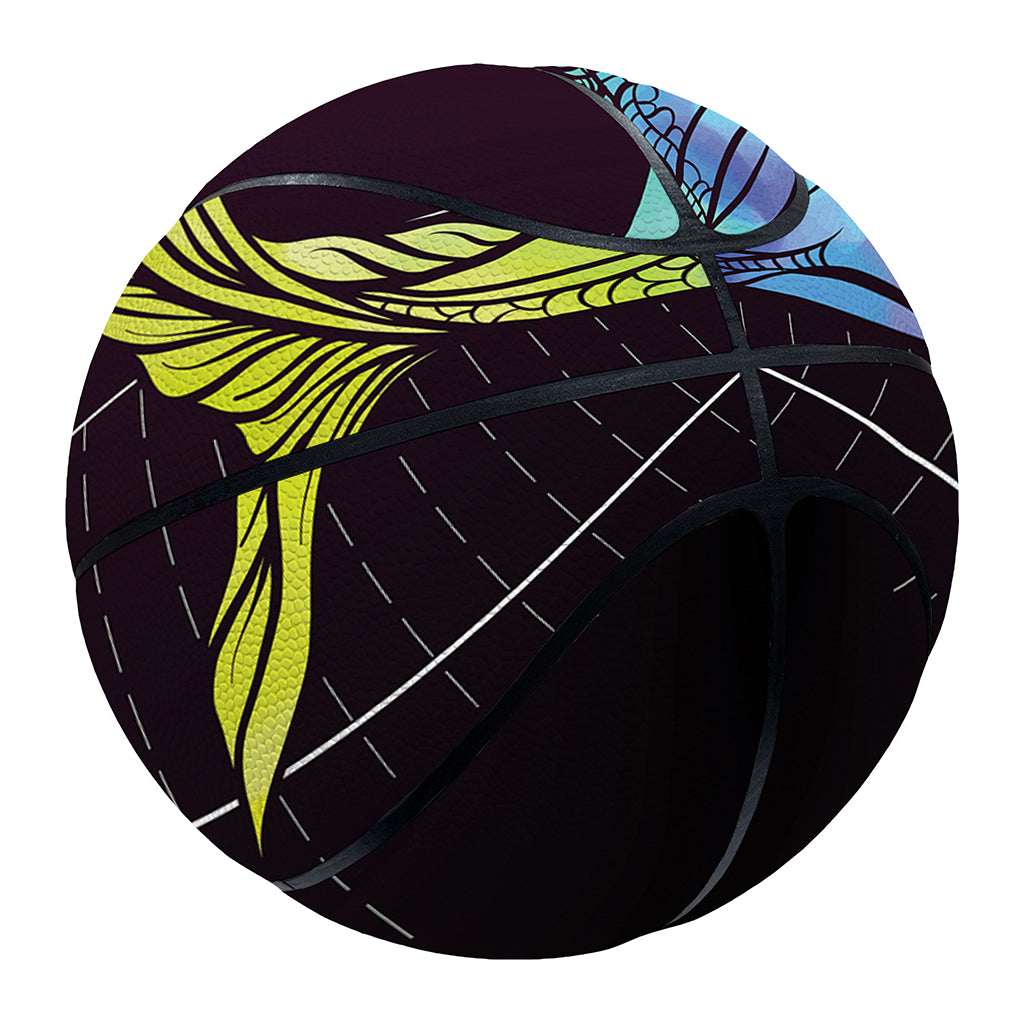 Colorful Pisces Sign Print Basketball