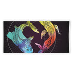 Colorful Pisces Sign Print Beach Towel