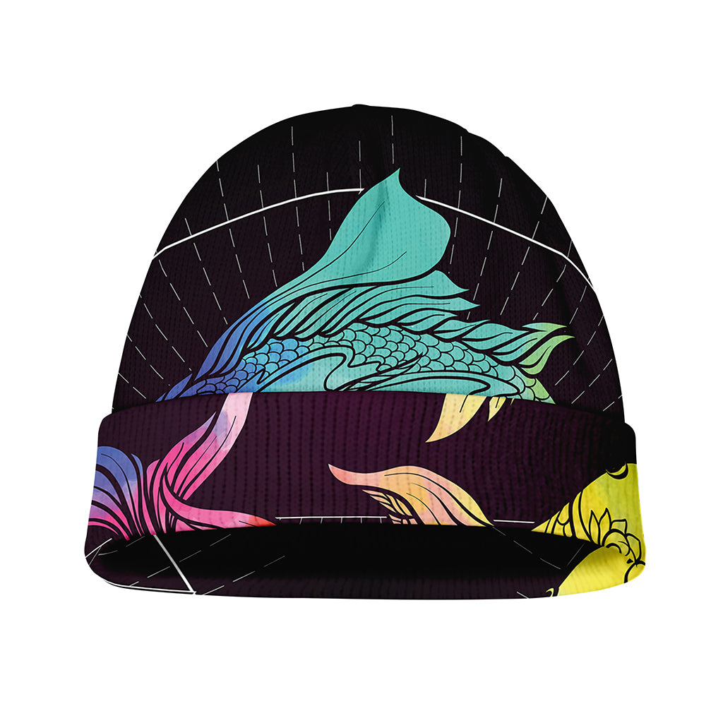 Colorful Pisces Sign Print Beanie