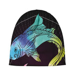 Colorful Pisces Sign Print Beanie