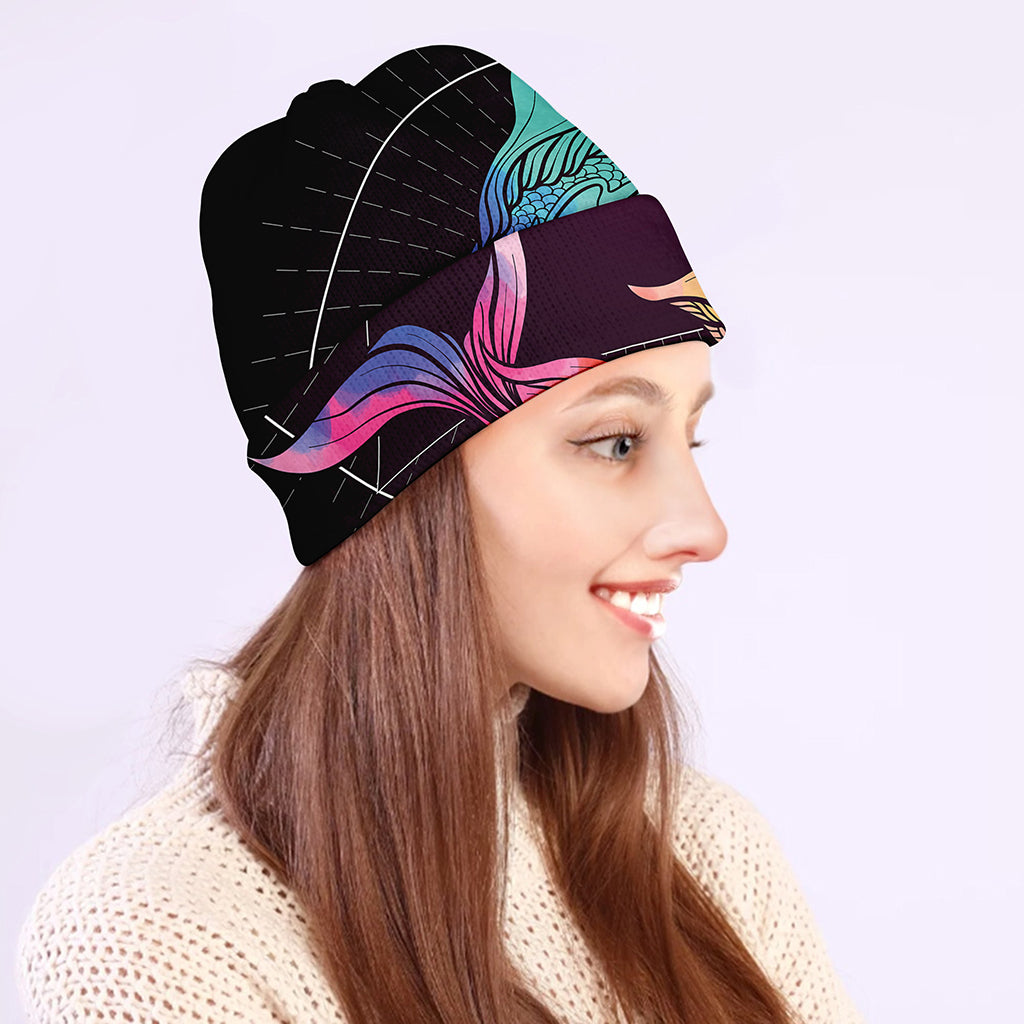 Colorful Pisces Sign Print Beanie