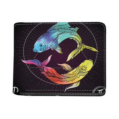 Colorful Pisces Sign Print Bifold Wallet