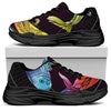 Colorful Pisces Sign Print Black Chunky Shoes