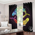 Colorful Pisces Sign Print Dimout Grommet Curtains
