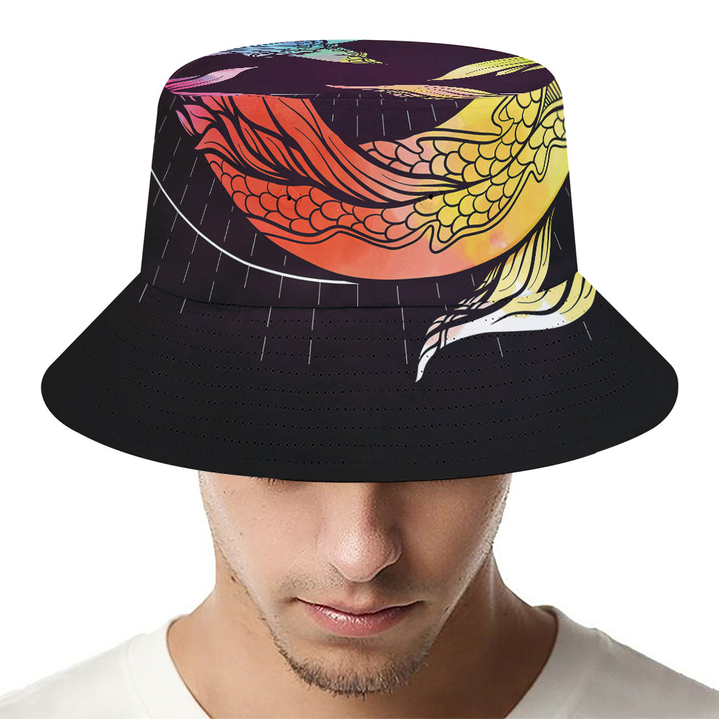 Colorful Pisces Sign Print Bucket Hat