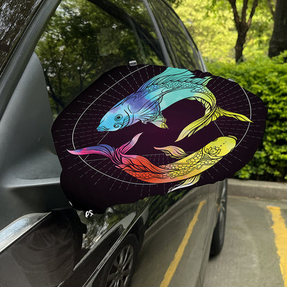 Colorful Pisces Sign Print Car Side Mirror Covers