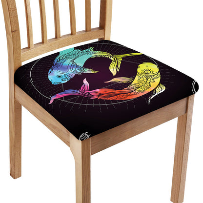 Colorful Pisces Sign Print Chair Cushion Cover