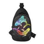 Colorful Pisces Sign Print Chest Bag