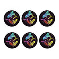 Colorful Pisces Sign Print Coaster Set