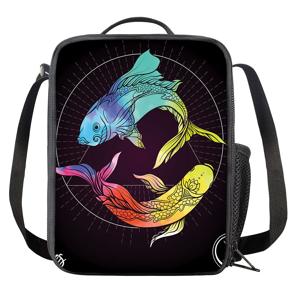 Colorful Pisces Sign Print Crossbody Lunch Bag