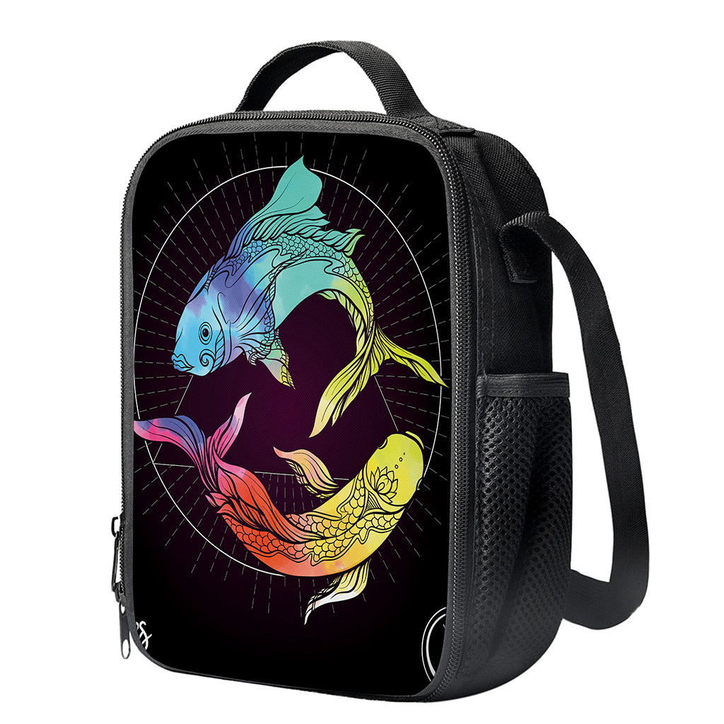 Colorful Pisces Sign Print Crossbody Lunch Bag