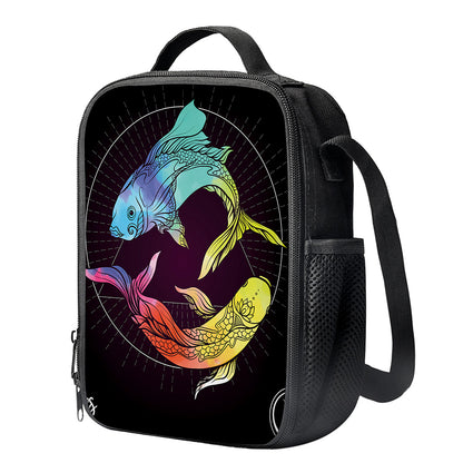 Colorful Pisces Sign Print Crossbody Lunch Bag