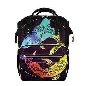 Colorful Pisces Sign Print Diaper Bag