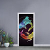 Colorful Pisces Sign Print Door Sticker