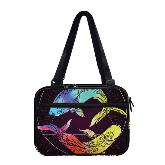 Colorful Pisces Sign Print Double Strap Bible Bag