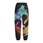 Colorful Pisces Sign Print Fleece Lined Knit Pants