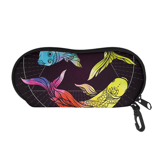 Colorful Pisces Sign Print Glasses Case