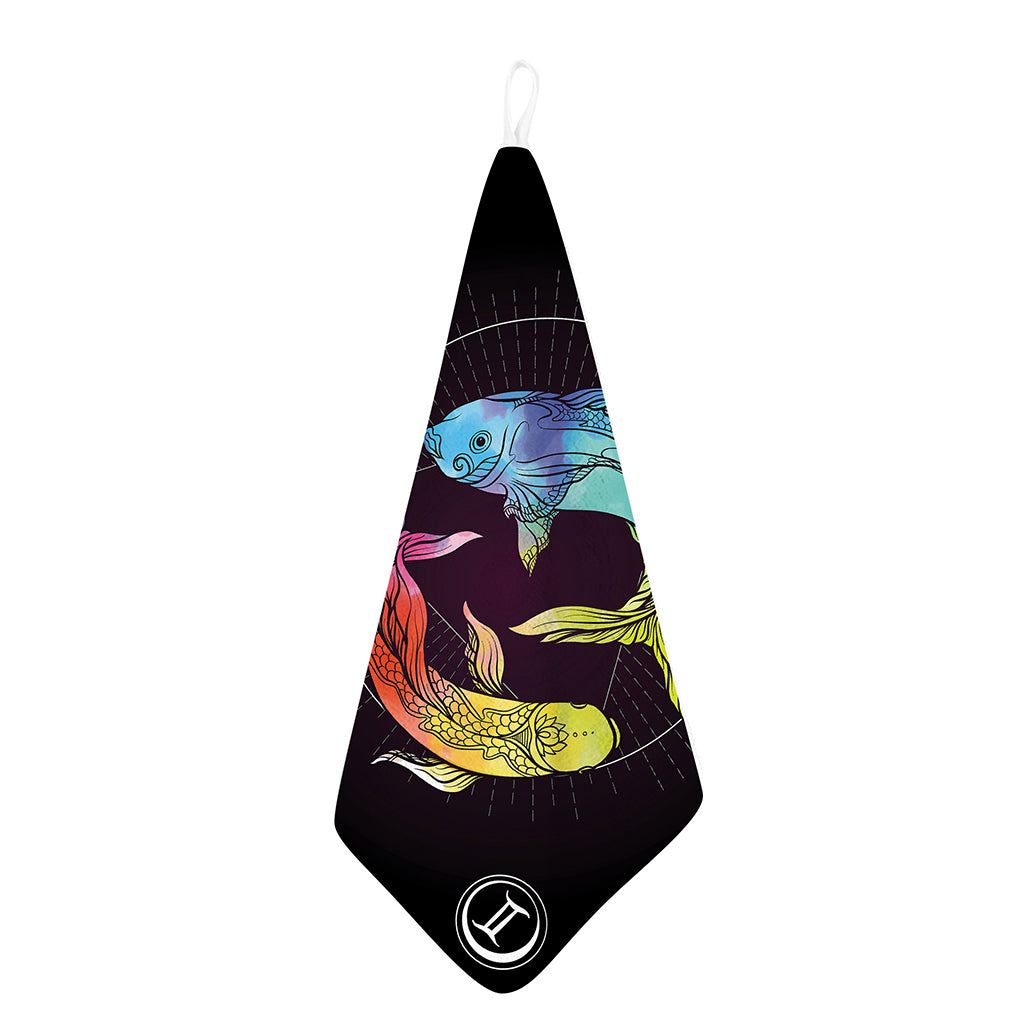 Colorful Pisces Sign Print Hand Towel