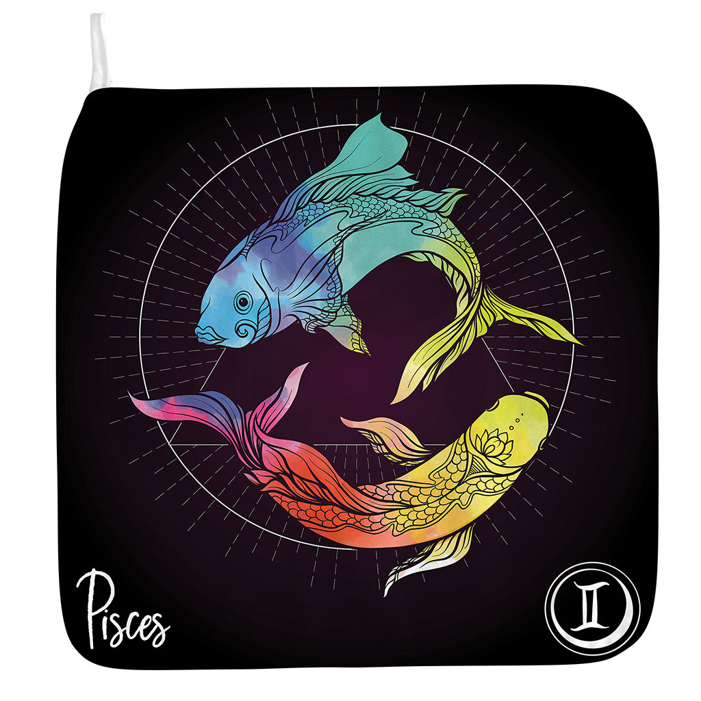 Colorful Pisces Sign Print Hand Towel
