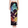 Colorful Pisces Sign Print High Slit Maxi Skirt