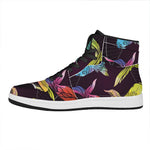 Colorful Pisces Sign Print High Top Leather Sneakers