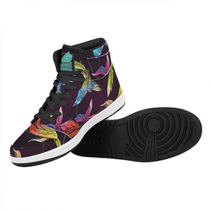 Colorful Pisces Sign Print High Top Leather Sneakers