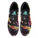 Colorful Pisces Sign Print High Top Leather Sneakers