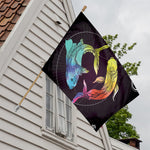 Colorful Pisces Sign Print House Flag