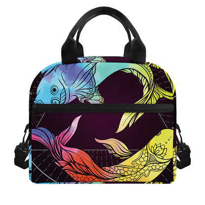 Colorful Pisces Sign Print Insulated Lunch Bag
