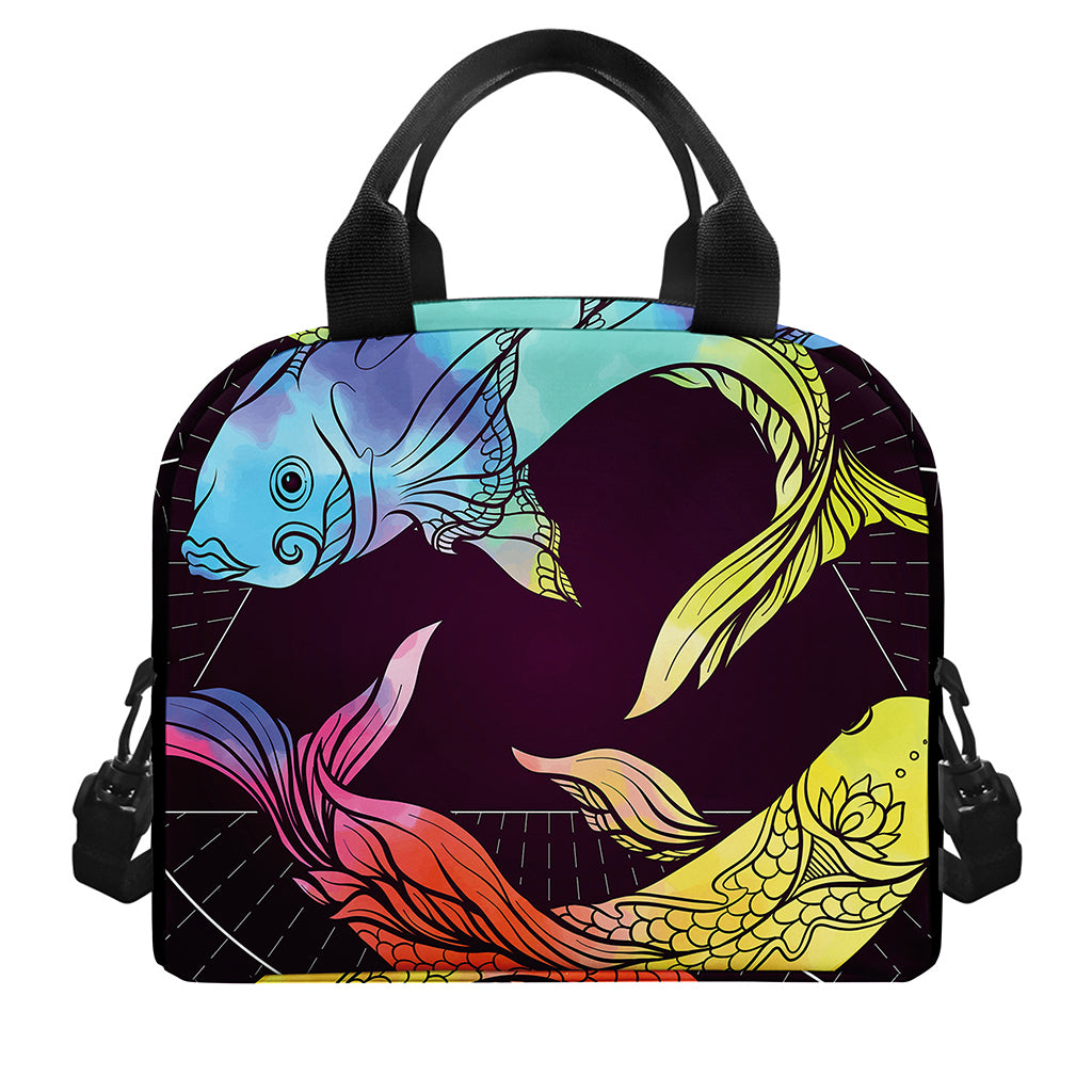 Colorful Pisces Sign Print Insulated Lunch Bag