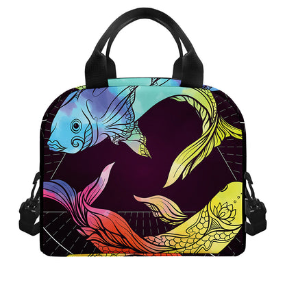 Colorful Pisces Sign Print Insulated Lunch Bag