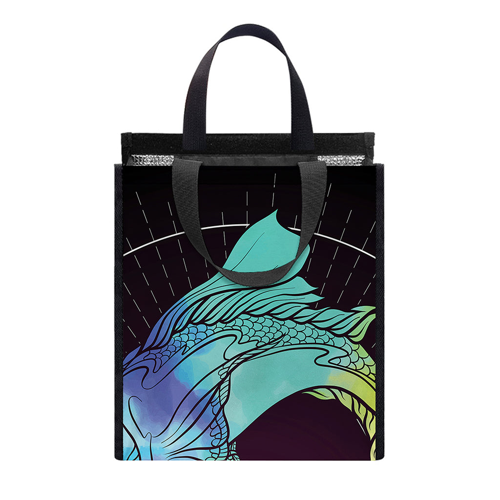 Colorful Pisces Sign Print Insulated Lunch Tote