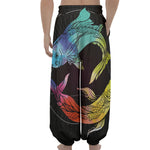 Colorful Pisces Sign Print Lantern Pants