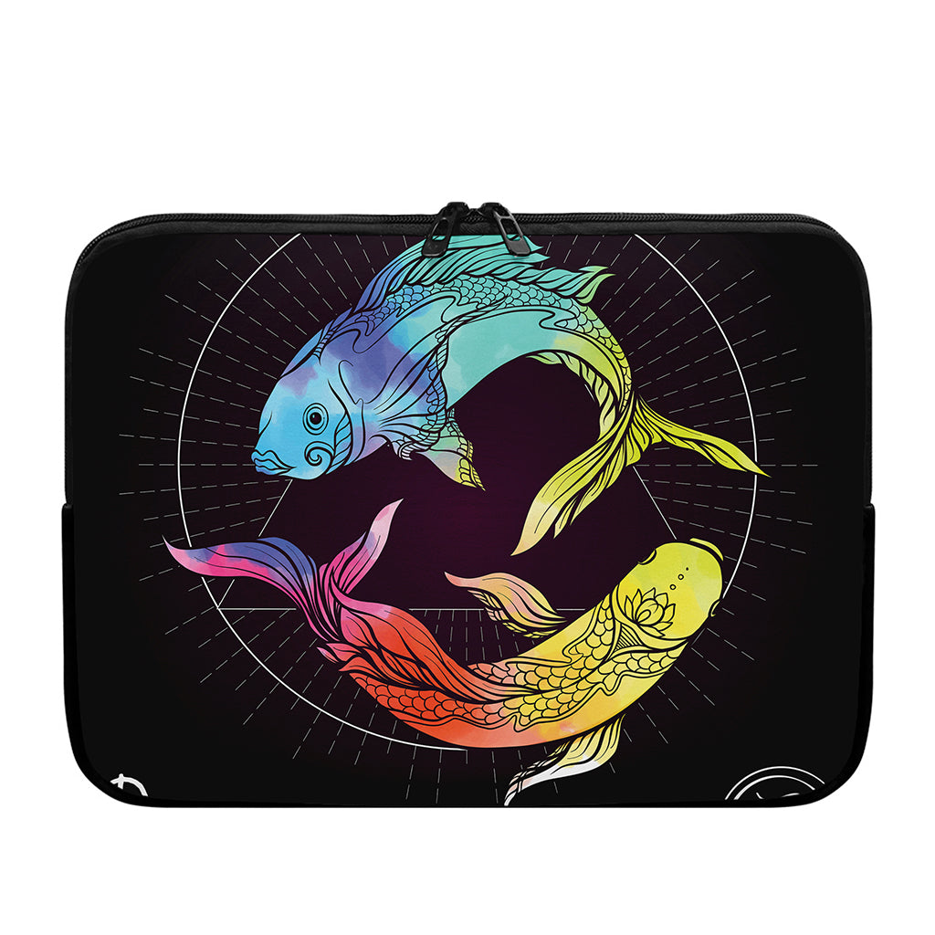 Colorful Pisces Sign Print Laptop Sleeve