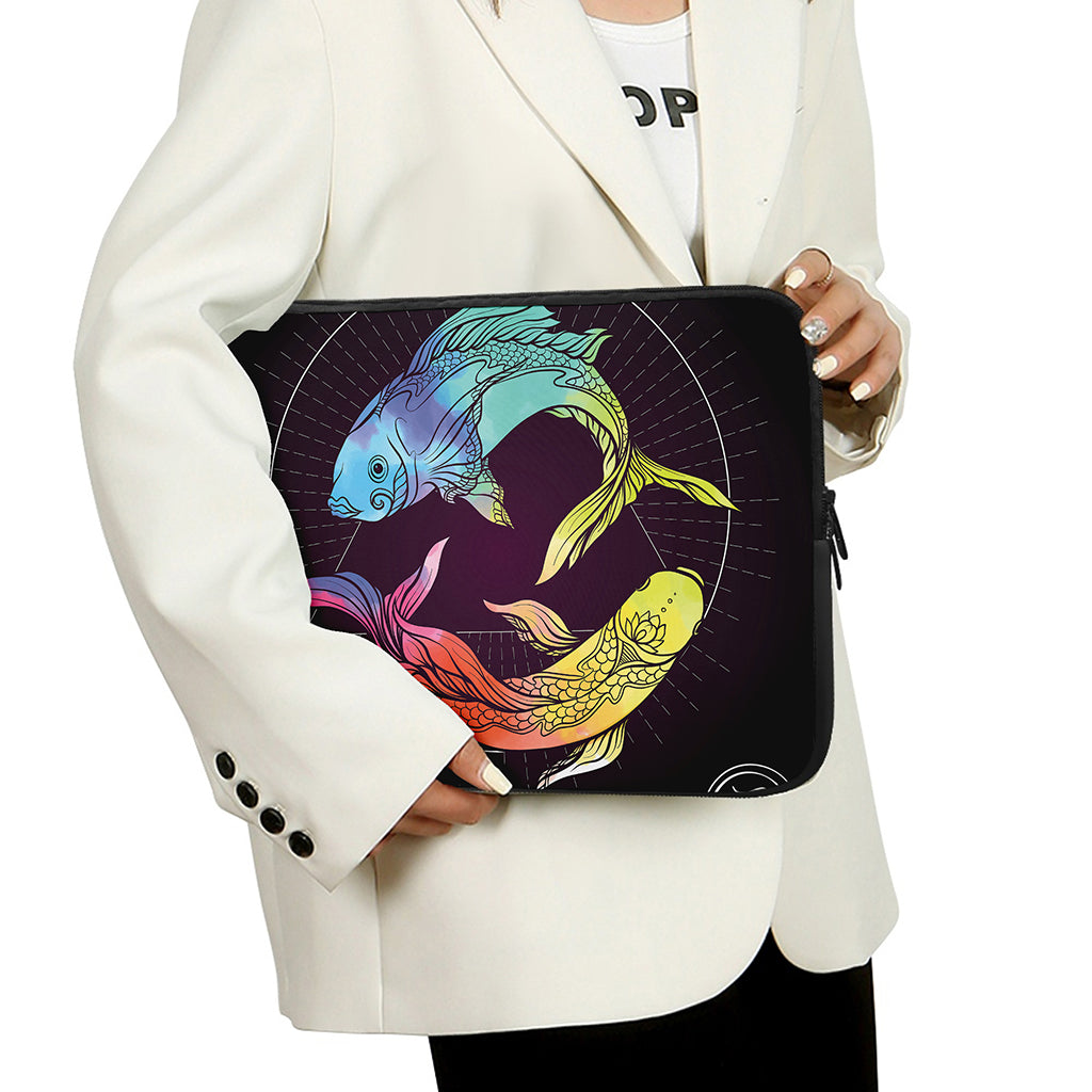 Colorful Pisces Sign Print Laptop Sleeve