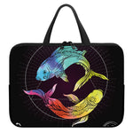 Colorful Pisces Sign Print Laptop Sleeve With Handle