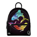 Colorful Pisces Sign Print Leather Backpack