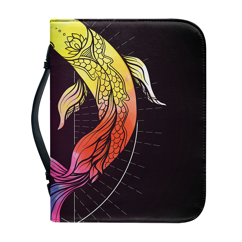 Colorful Pisces Sign Print Leather Bible Cover