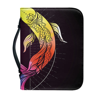 Colorful Pisces Sign Print Leather Bible Cover