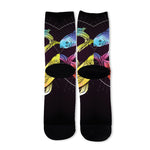 Colorful Pisces Sign Print Long Socks