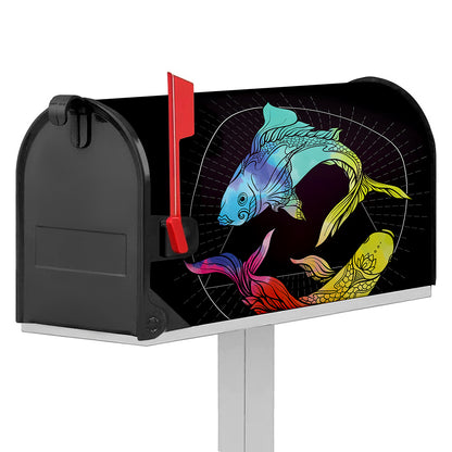 Colorful Pisces Sign Print Mailbox Cover