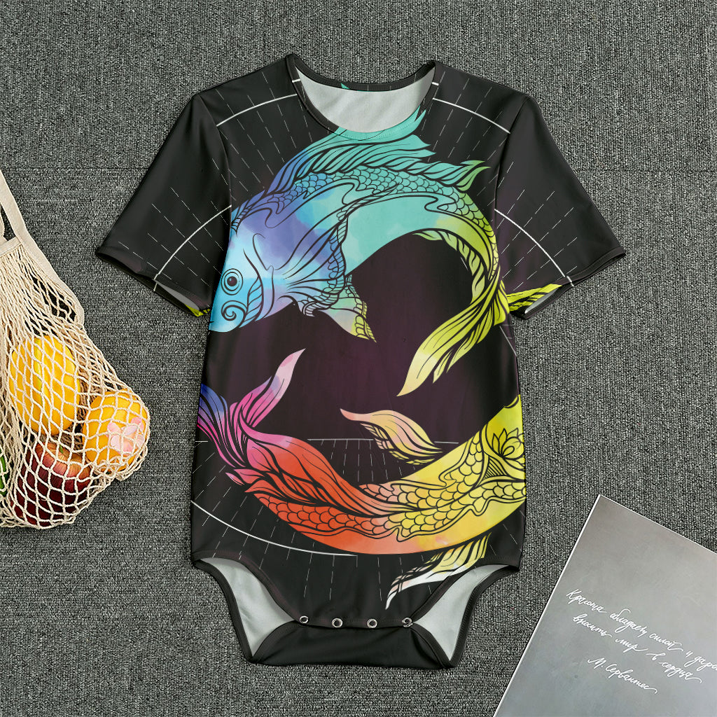Colorful Pisces Sign Print Men's Bodysuit