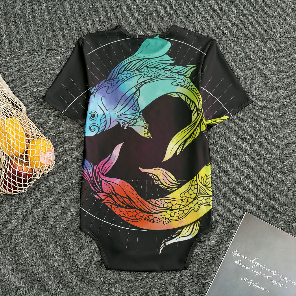 Colorful Pisces Sign Print Men's Bodysuit