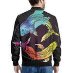 Colorful Pisces Sign Print Men's Bomber Jacket