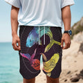 Colorful Pisces Sign Print Men's Cargo Shorts