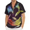 Colorful Pisces Sign Print Men's Deep V-Neck Shirt