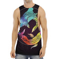 Colorful Pisces Sign Print Men's Muscle Tank Top