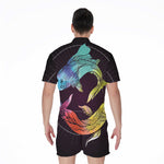 Colorful Pisces Sign Print Men's Rompers